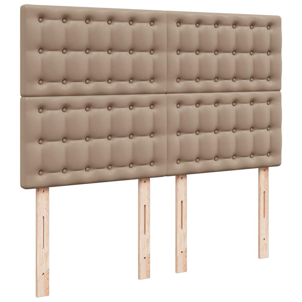 vidaXL Οθωμανικό κρεβάτι με στρώμα & LEDs Cappucino Faux Leather