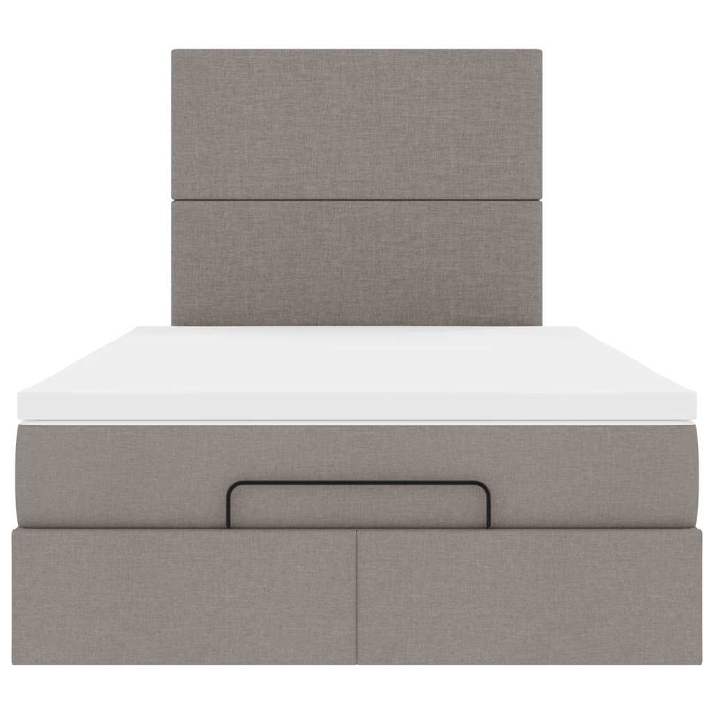 vidaXL Οθωμανικό κρεβάτι με στρώμα & LEDs Taupe 120x200cm ύφασμα
