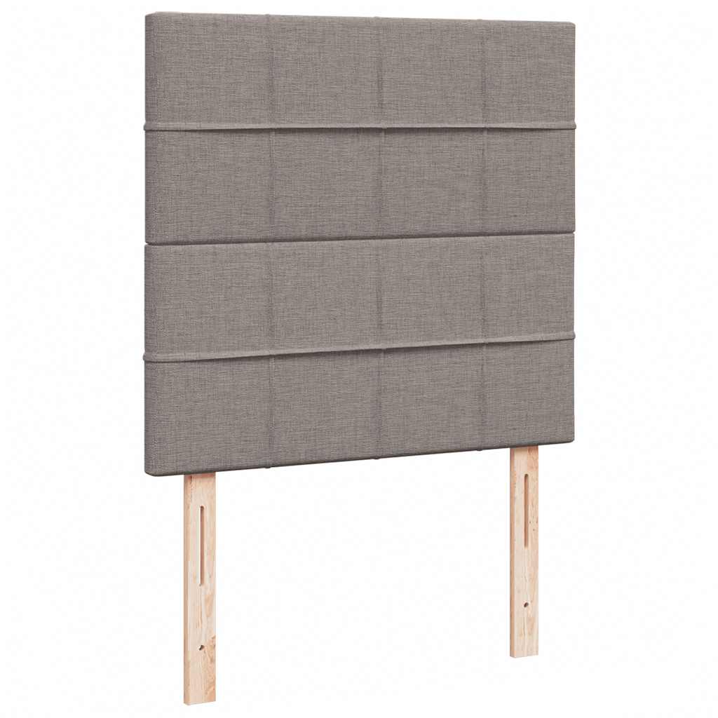 vidaXL Οθωμανικό κρεβάτι με στρώμα & LEDs Taupe 100x200 cm Ύφασμα