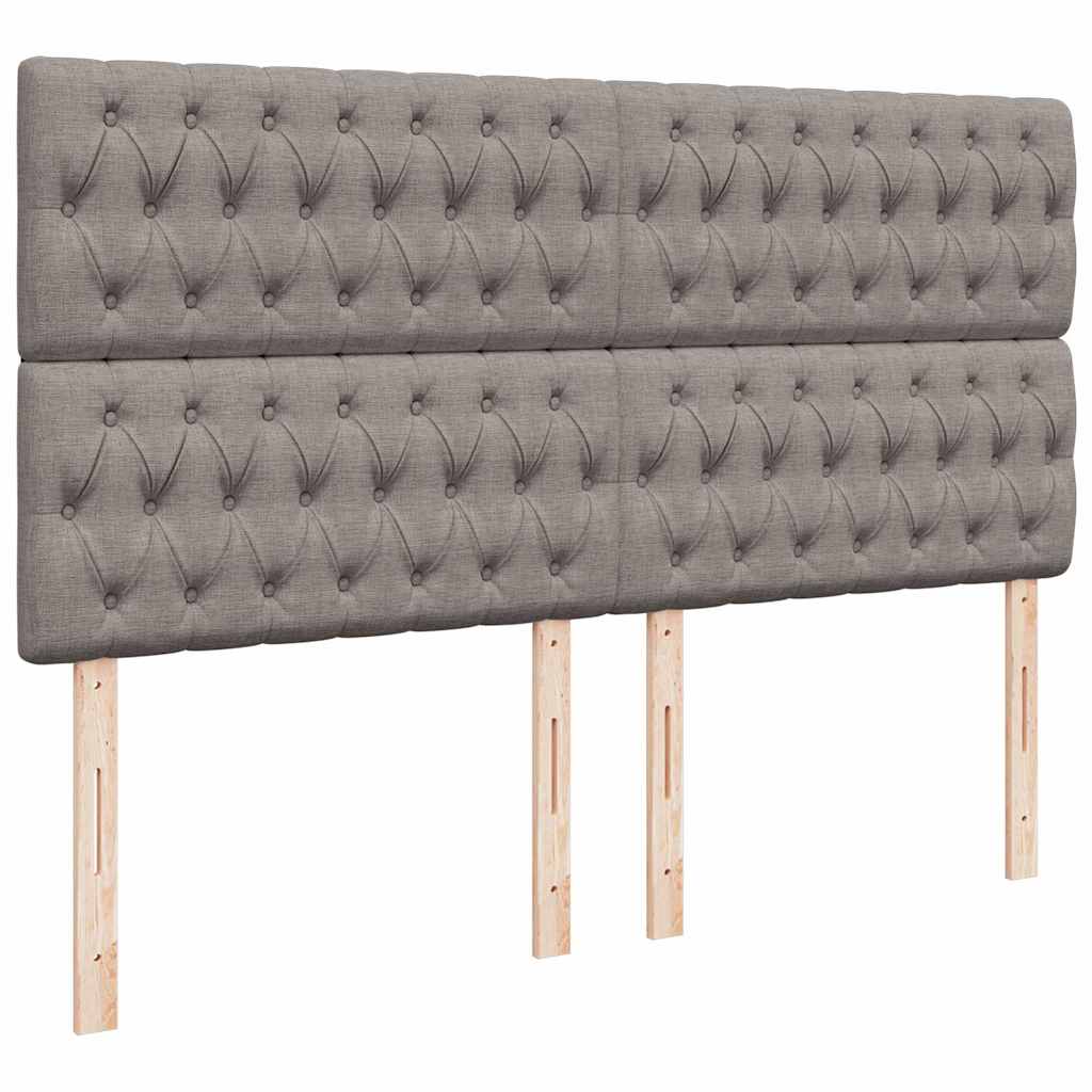 vidaXL Οθωμανικό κρεβάτι με στρώματα & LEDs Taupe 200x200cm ύφασμα