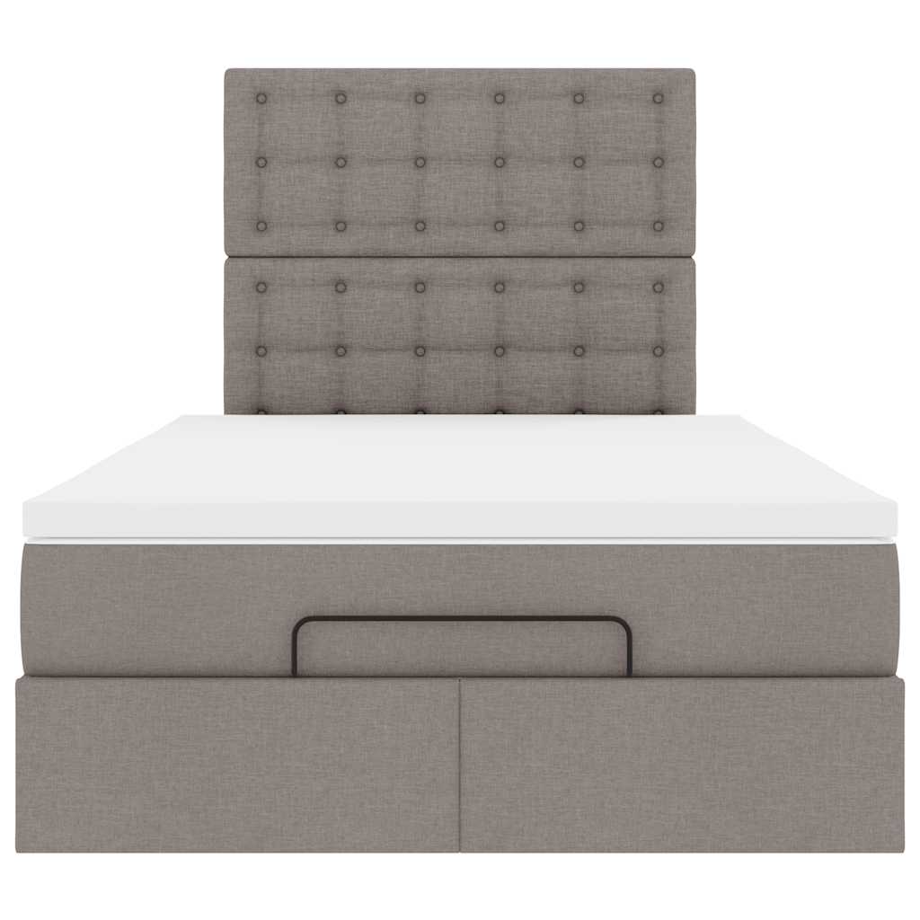 vidaXL Οθωμανικό κρεβάτι με στρώμα & LEDs Taupe 120x190cm ύφασμα