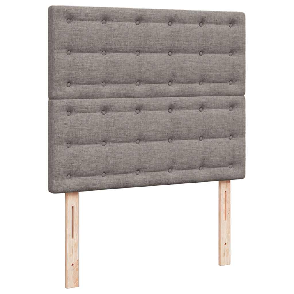 vidaXL Οθωμανικό κρεβάτι με στρώμα & LEDs Taupe 120x190cm ύφασμα