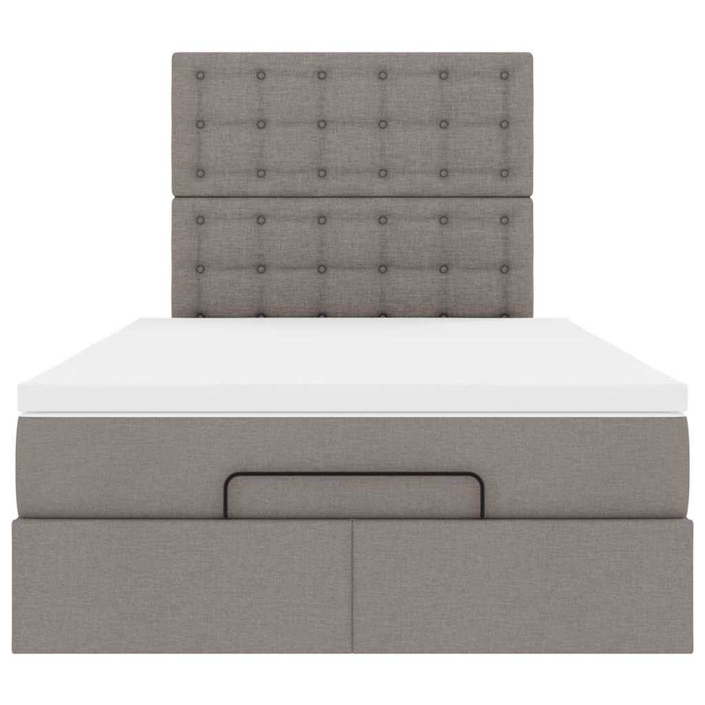 vidaXL Οθωμανικό κρεβάτι με στρώμα & LEDs Taupe 120x200cm ύφασμα