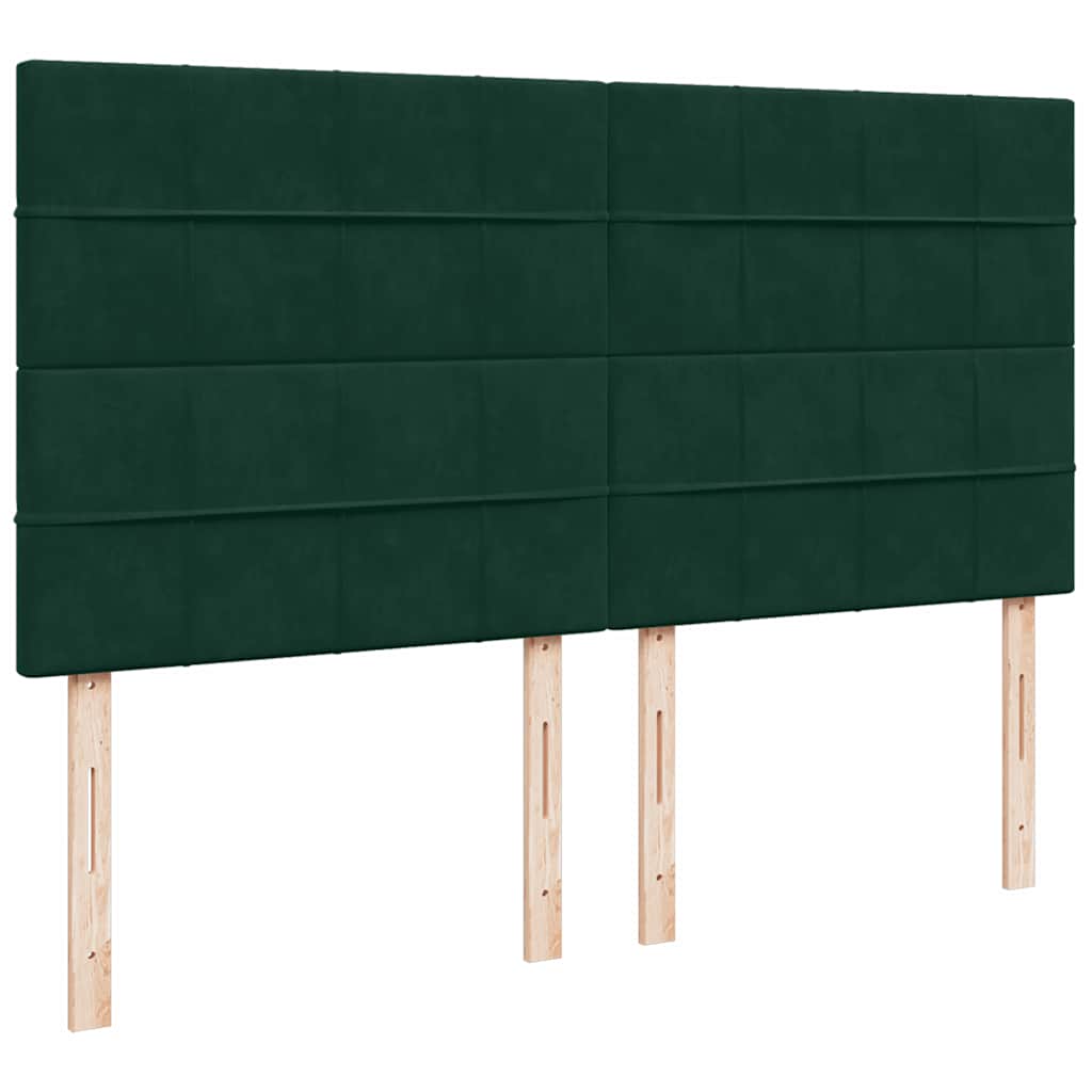 vidaXL Οθωμανικό κρεβάτι με στρώματα&LEDs Dark Green 180x200cm Velvet