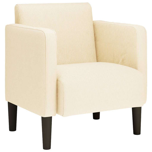 vidaXL Καναπές-καρέκλα με μπράτσα Κρεμ 54 εκ. Κορδόνι ύφασμα