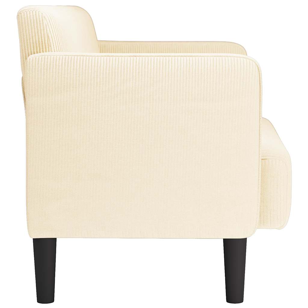 vidaXL Καναπές Loveseat Κρεμ 109 εκ. ύφασμα Corduroy
