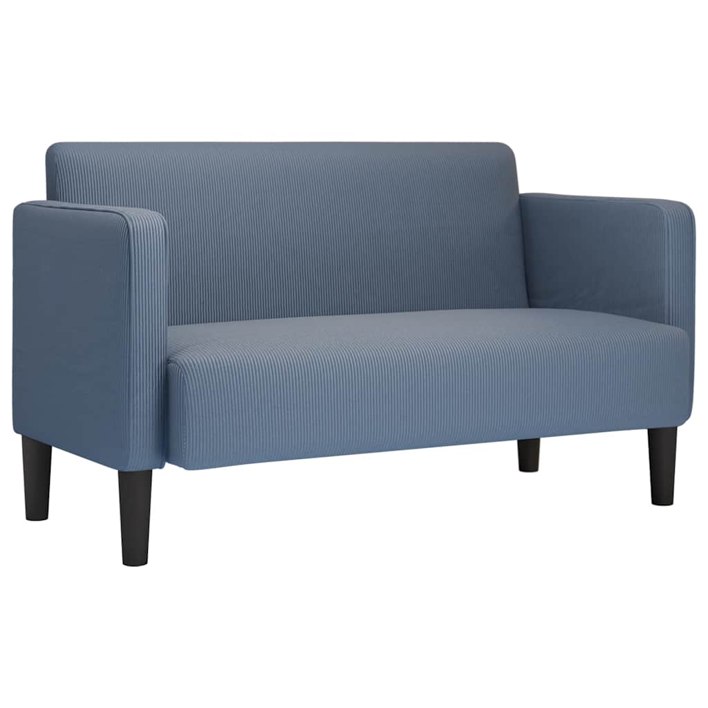 vidaXL Καναπές Loveseat Μπλε 109 εκ. ύφασμα Corduroy