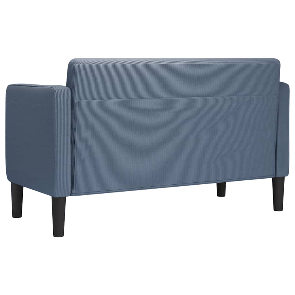 vidaXL Καναπές Loveseat Μπλε 109 εκ. ύφασμα Corduroy