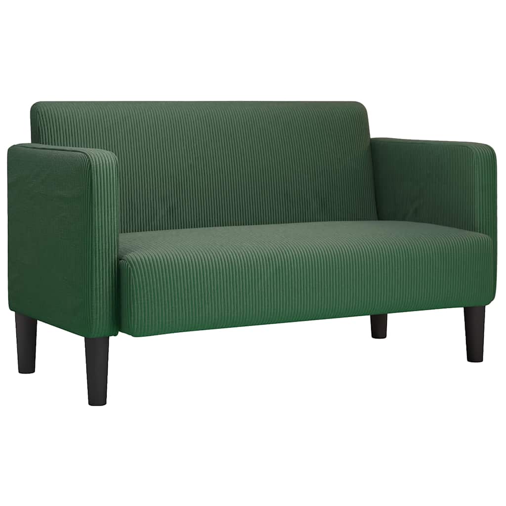 vidaXL Καναπές Loveseat Σκούρο Πράσινο 109 εκ. ύφασμα Corduroy