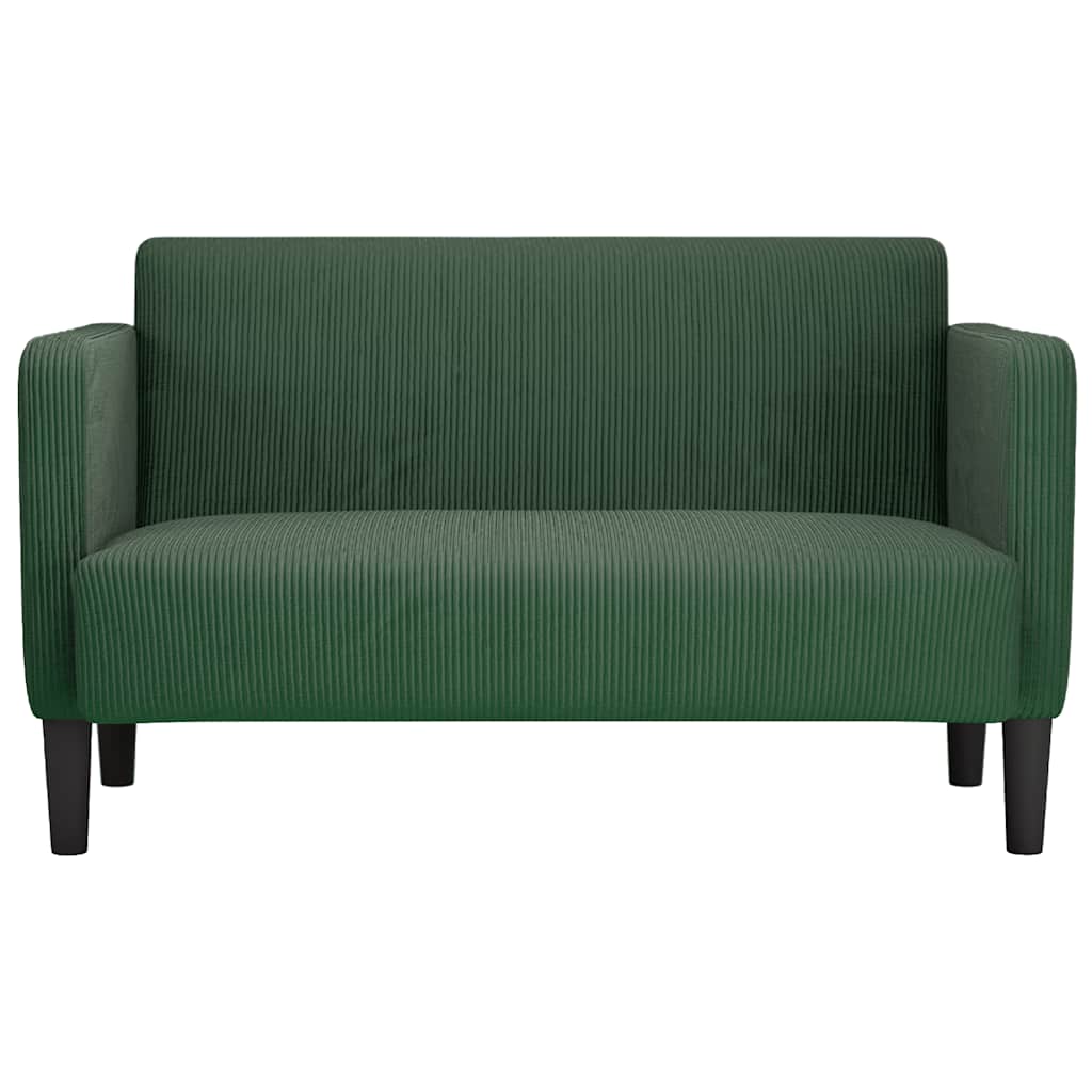 vidaXL Καναπές Loveseat Σκούρο Πράσινο 109 εκ. ύφασμα Corduroy