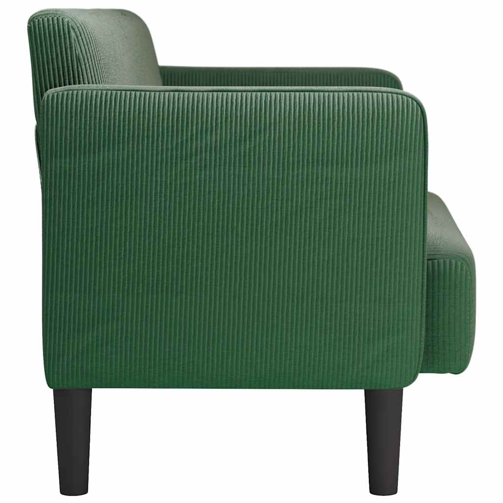 vidaXL Καναπές Loveseat Σκούρο Πράσινο 109 εκ. ύφασμα Corduroy