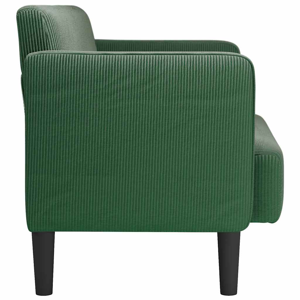 vidaXL Καναπές Loveseat Σκούρο Πράσινο 109 εκ. ύφασμα Corduroy