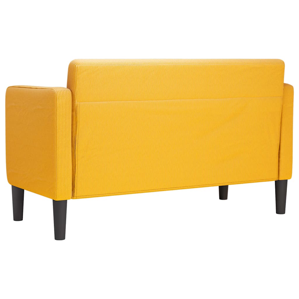 vidaXL Καναπές Loveseat Αν. κίτρινο 109 εκ. ύφασμα Corduroy