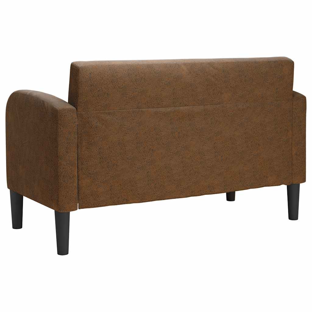 vidaXL Καναπές Loveseat Καφέ 110 εκ. Συνθετικό δέρμα