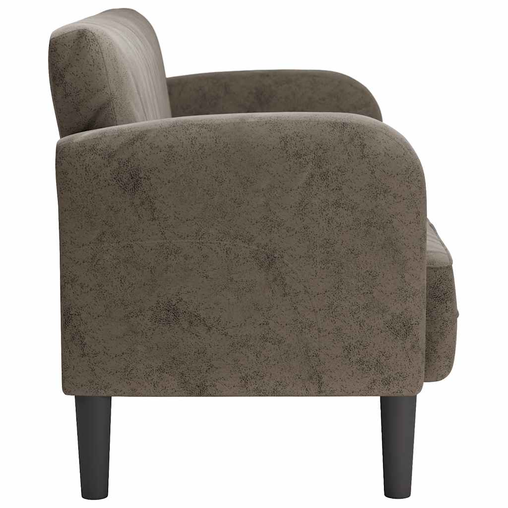 vidaXL Καναπές Loveseat Σκούρο Γκρι 110 εκ. Συνθετικό δέρμα