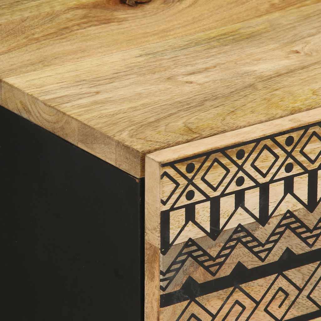 vidaXL Κρεβατοκάμαρα Μαύρο 40x33,5x46cm Στερεό ακατέργαστο ξύλο Μάνγκο