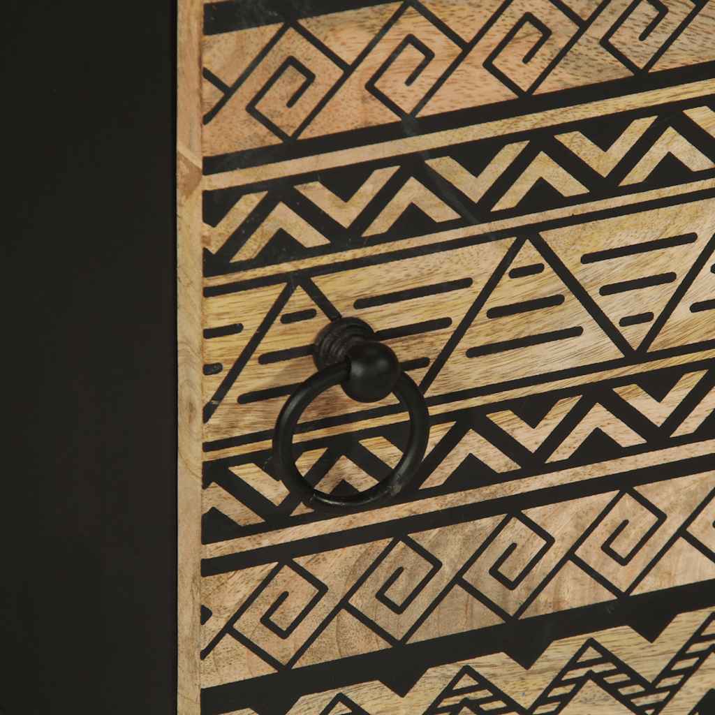 vidaXL Κρεβατοκάμαρα Μαύρο 40x33,5x46cm Στερεό ακατέργαστο ξύλο Μάνγκο