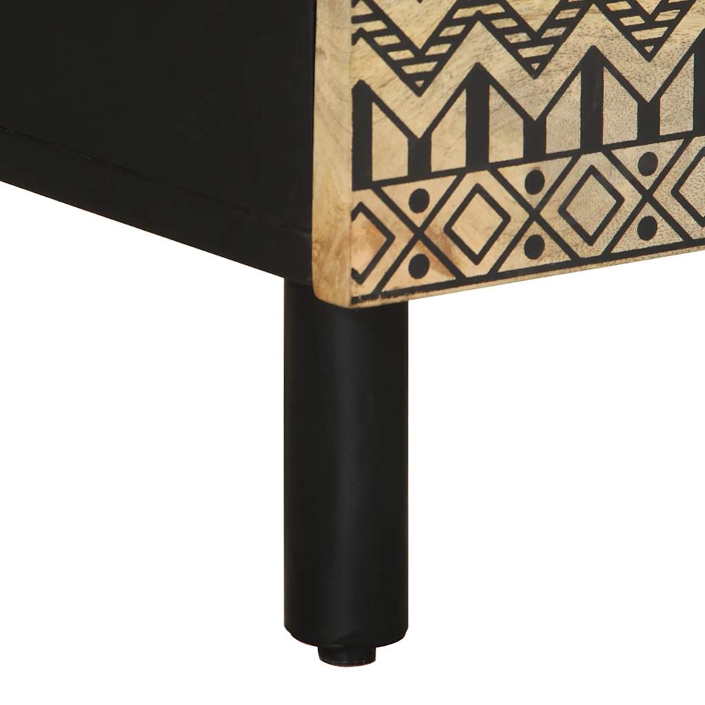 vidaXL Κρεβατοκάμαρα Μαύρο 40x33,5x46cm Στερεό ακατέργαστο ξύλο Μάνγκο