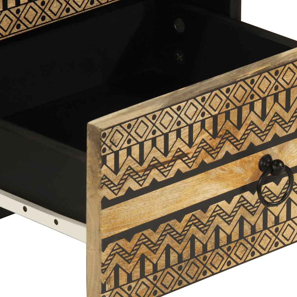 vidaXL Κρεβατοκάμαρα Μαύρο 40x33,5x46cm Στερεό ακατέργαστο ξύλο Μάνγκο