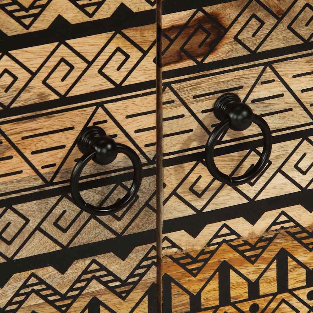 vidaXL Τραπεζάκι Σαλονιού Μαύρο 80x50x40 cm Μασίφ τραχύ ξύλο Μάνγκο