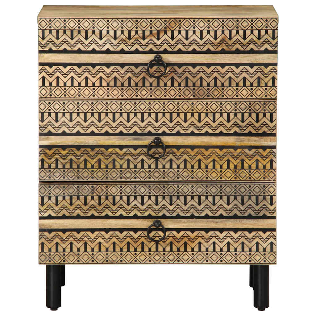 vidaXL Κρεβατοκάμαρα Μαύρο 50x33x62 cm Στερεό ακατέργαστο ξύλο Mango