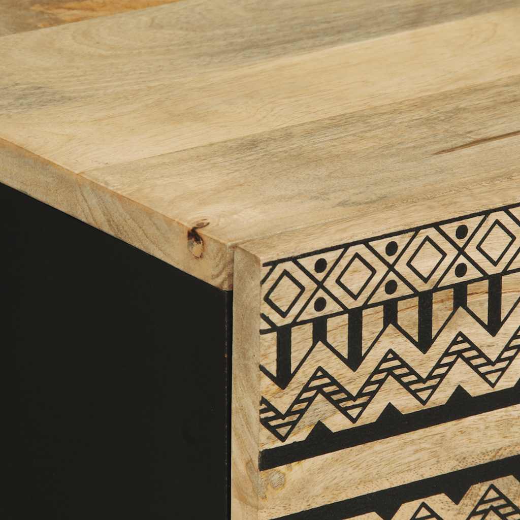 vidaXL Κρεβατοκάμαρα Μαύρο 50x33x62 cm Στερεό ακατέργαστο ξύλο Mango