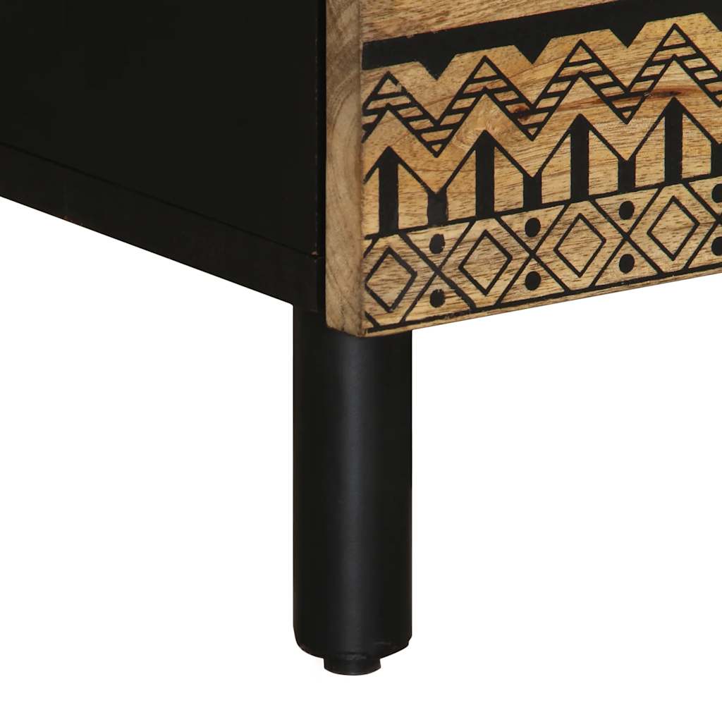 vidaXL Κρεβατοκάμαρα Μαύρο 50x33x62 cm Στερεό ακατέργαστο ξύλο Mango