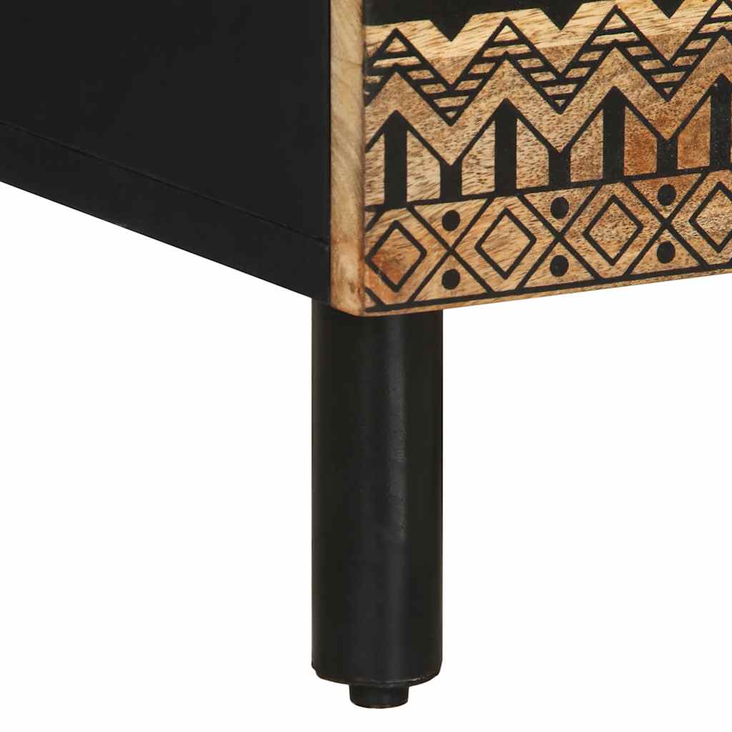 vidaXL Κρεβατοκάμαρα Μαύρο 50x33x62 cm Στερεό ακατέργαστο ξύλο Mango