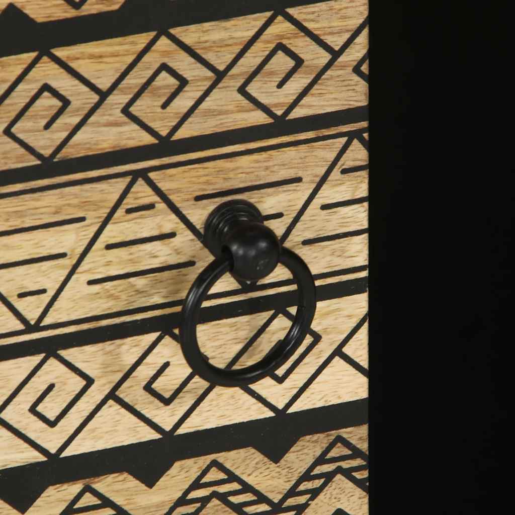 vidaXL Τραπεζάκι Σαλονιού Μαύρο 100x54x40 εκ. Μασίφ Ξύλο Μάνγκο Τραχύς