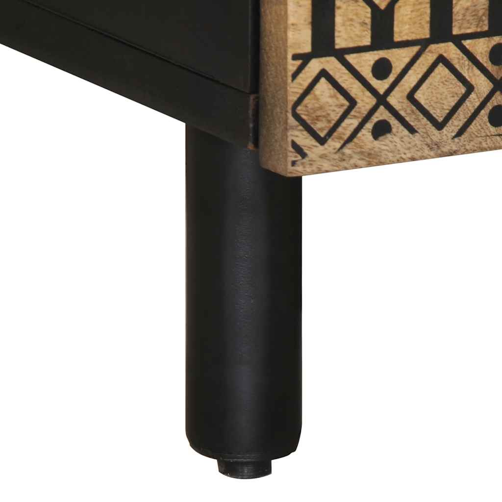 vidaXL Τραπεζάκι Σαλονιού Μαύρο 100x54x40 εκ. Μασίφ Ξύλο Μάνγκο Τραχύς