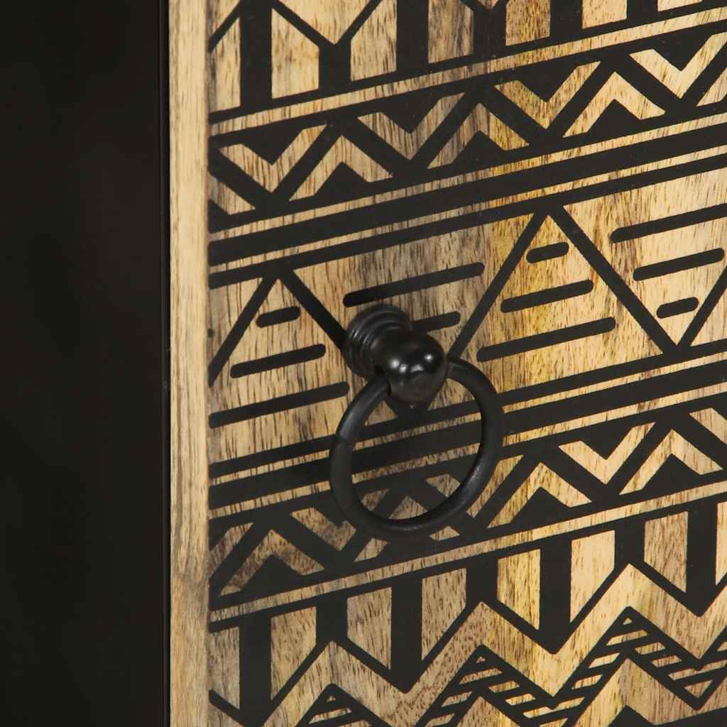 vidaXL κρεμαστό ντουλάπι μπάνιου μαύρο 38x33,5x48 cm μασίφ ξύλο Mango