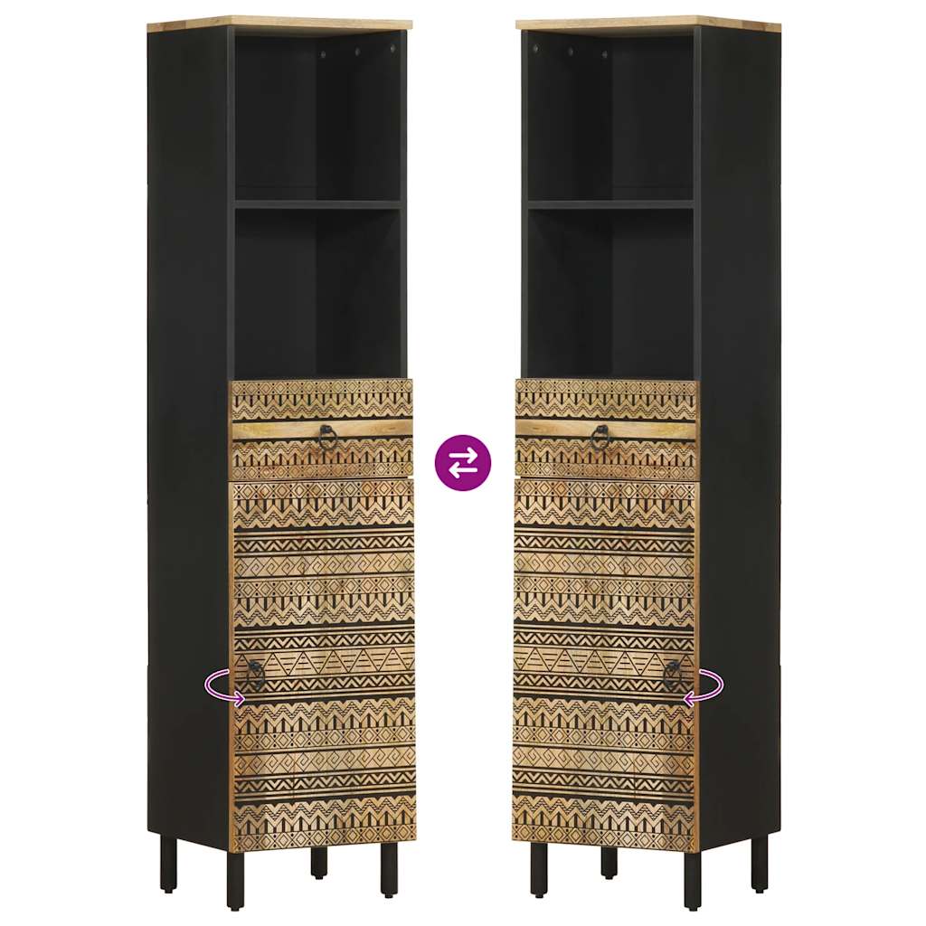 vidaXL Ντουλάπι Μπάνιου 38x33,5x160 εκ. από Μασίφ Ξύλο Μάνγκο