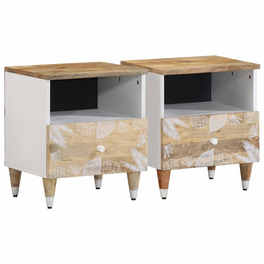 vidaXL Κομοδίνα 2 τεμ. 40 x 33 x 46 εκ. από Μασίφ Ξύλο Μάνγκο