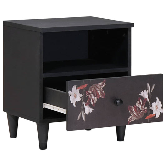 vidaXL Κομοδίνο με συρτάρι Καφέ 40 x 33 x 46 εκ. Στερεό ξύλο μάνγκο