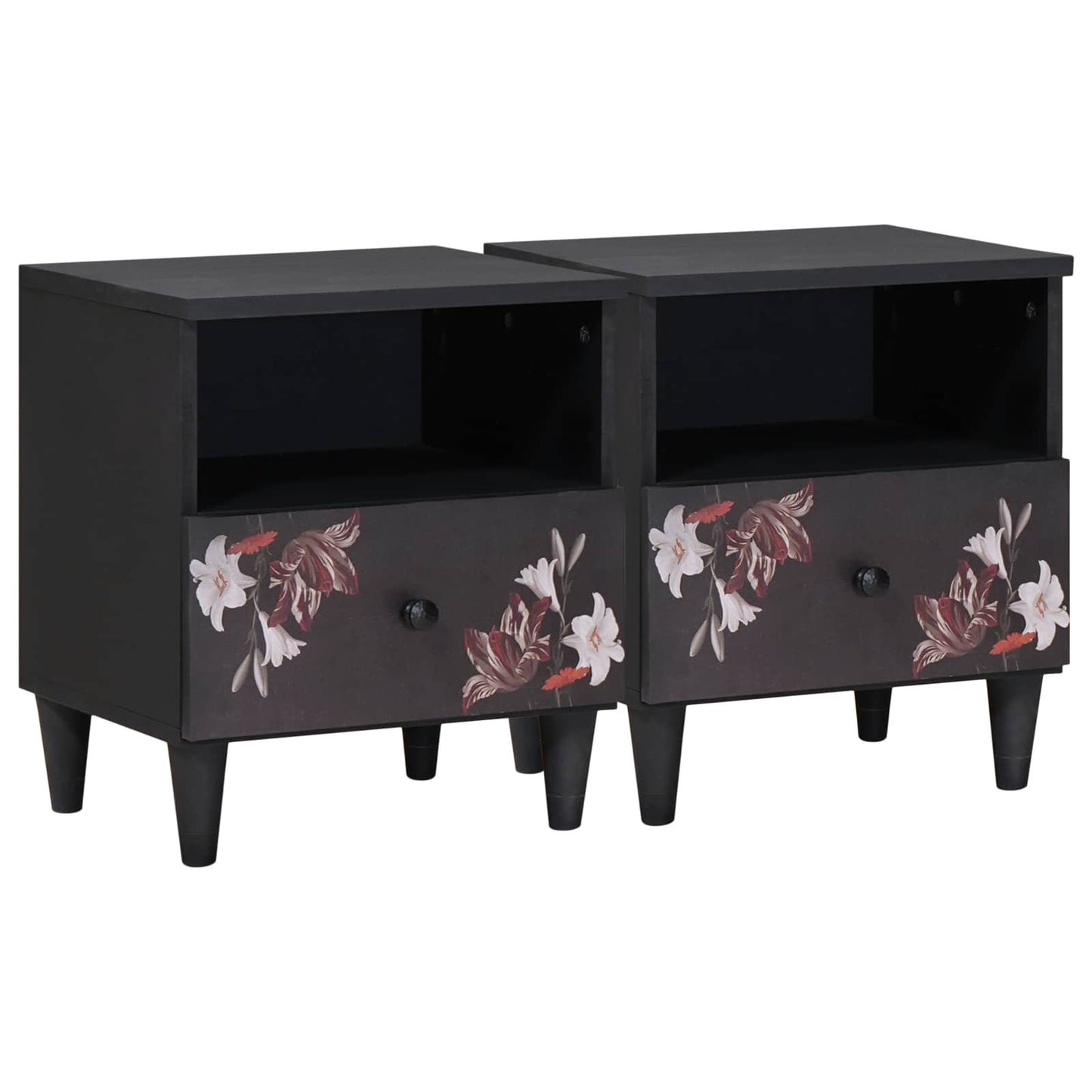 vidaXL Κομοδίνο 2 pcs Καφέ 40 x 33 x 46 εκ. Στερεό ξύλο μάνγκο