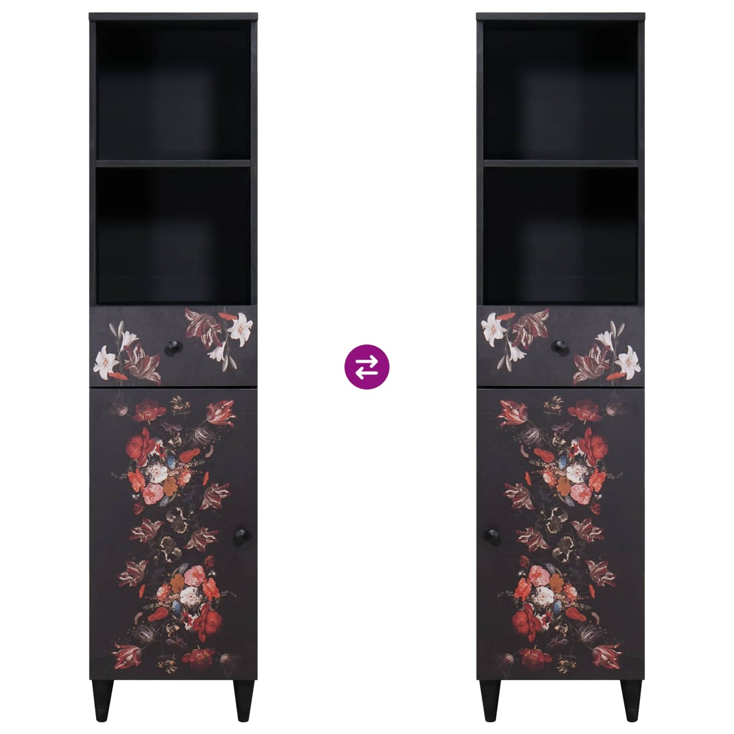 vidaXL Ντουλάπι Μπάνιου με συρτάρι Πολύχρωμο 38 x 33,5 x 160 εκ