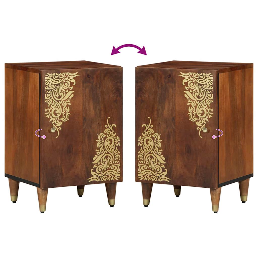 vidaXL Ντουλάπι Μπάνιου καφέ μελί 38 x 33 x 58 εκ. Μασίφ ξύλο μάνγκο