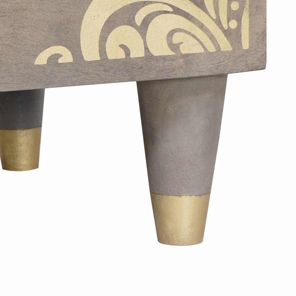 vidaXL Κομοδίνο 2 pcs Γκρι 40 x 33 x 46 εκ. Μασίφ ξύλο μάνγκο