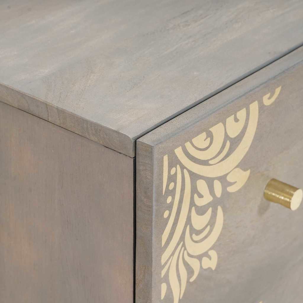 vidaXL Πλαϊνό γραφείο Γκρι και Χρυσό 60 x 33 x 75 cm