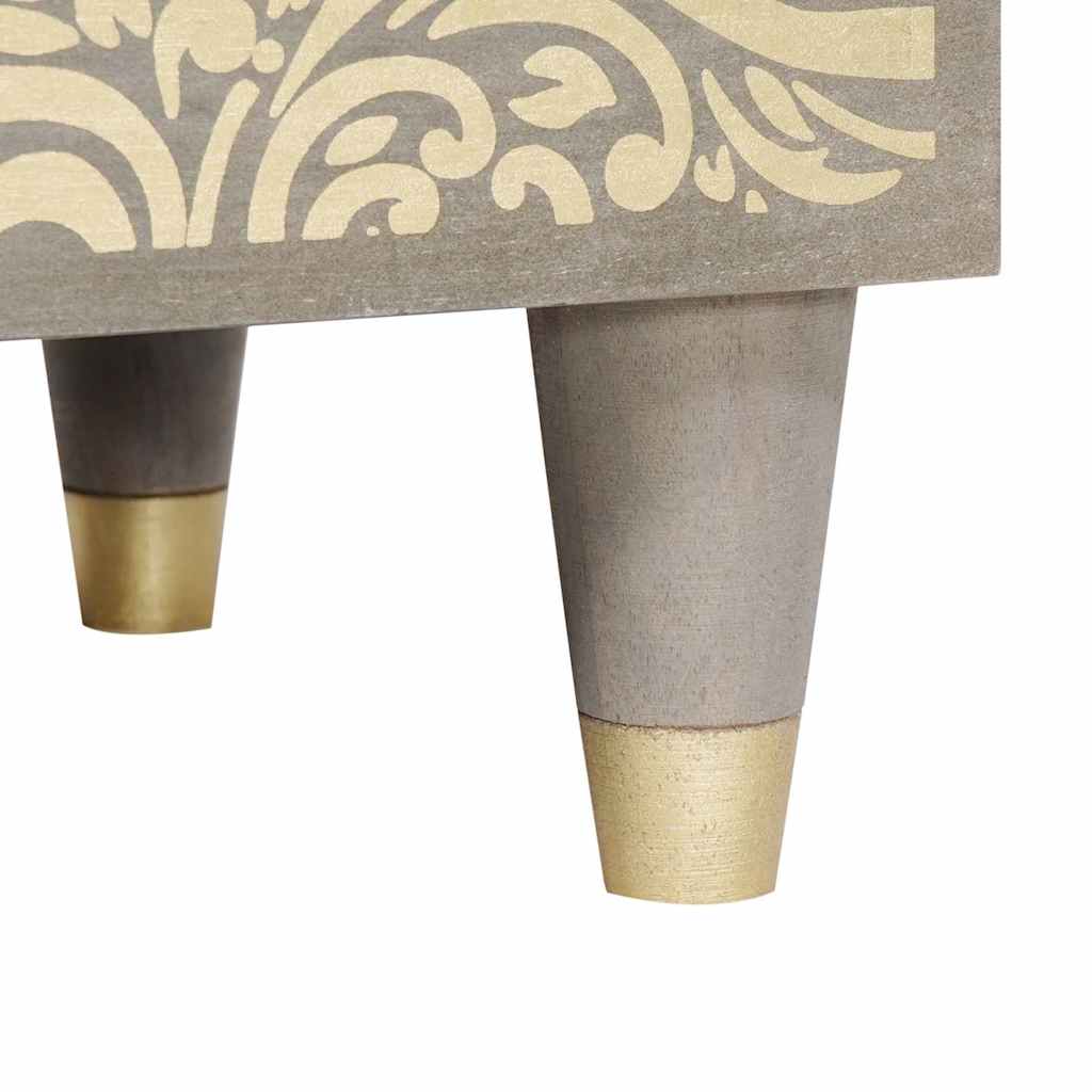 vidaXL Κομοδίνο με συρτάρι Γκρι 50 x 33 x 60 εκ Μασίφ ξύλο μάνγκο