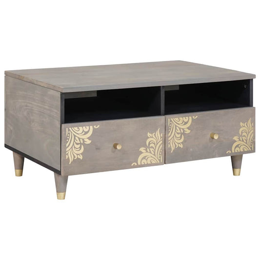 vidaXL Τραπεζάκι σαλονιού Γκρι 80 x 54 x 40 εκ Μασίφ ξύλο μάνγκο