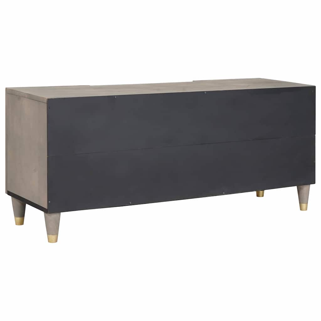 vidaXL Ντουλάπι TV με ράφι Γκρι 105 x 33 x 46 εκ. Στερεό ξύλο μάνγκο