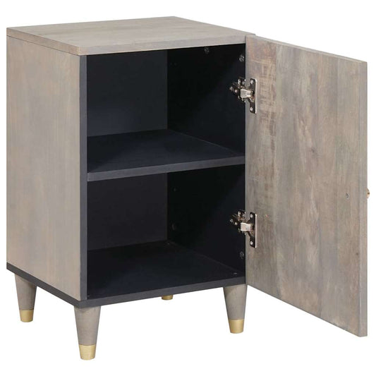 vidaXL Ντουλάπι Μπάνιου Γκρι 38 x 33 x 58 εκ. Μασίφ ξύλο μάνγκο