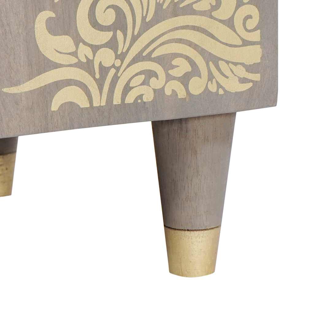 vidaXL Πλαϊνό γραφείο Γκρι 38 x 33.5 x 160 εκ Μασίφ ξύλο μάνγκο