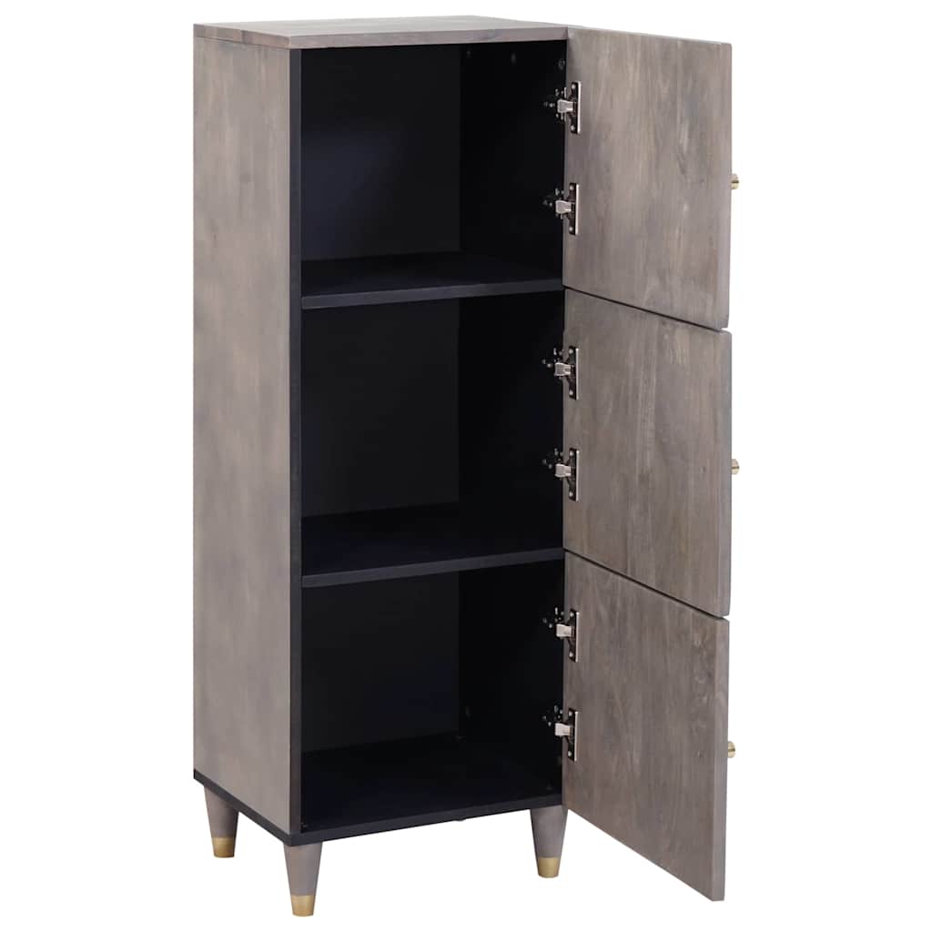 vidaXL Highboard Γκρι και Χρυσό 40 x 33 x 110 εκ Στερεό ξύλο μάνγκο
