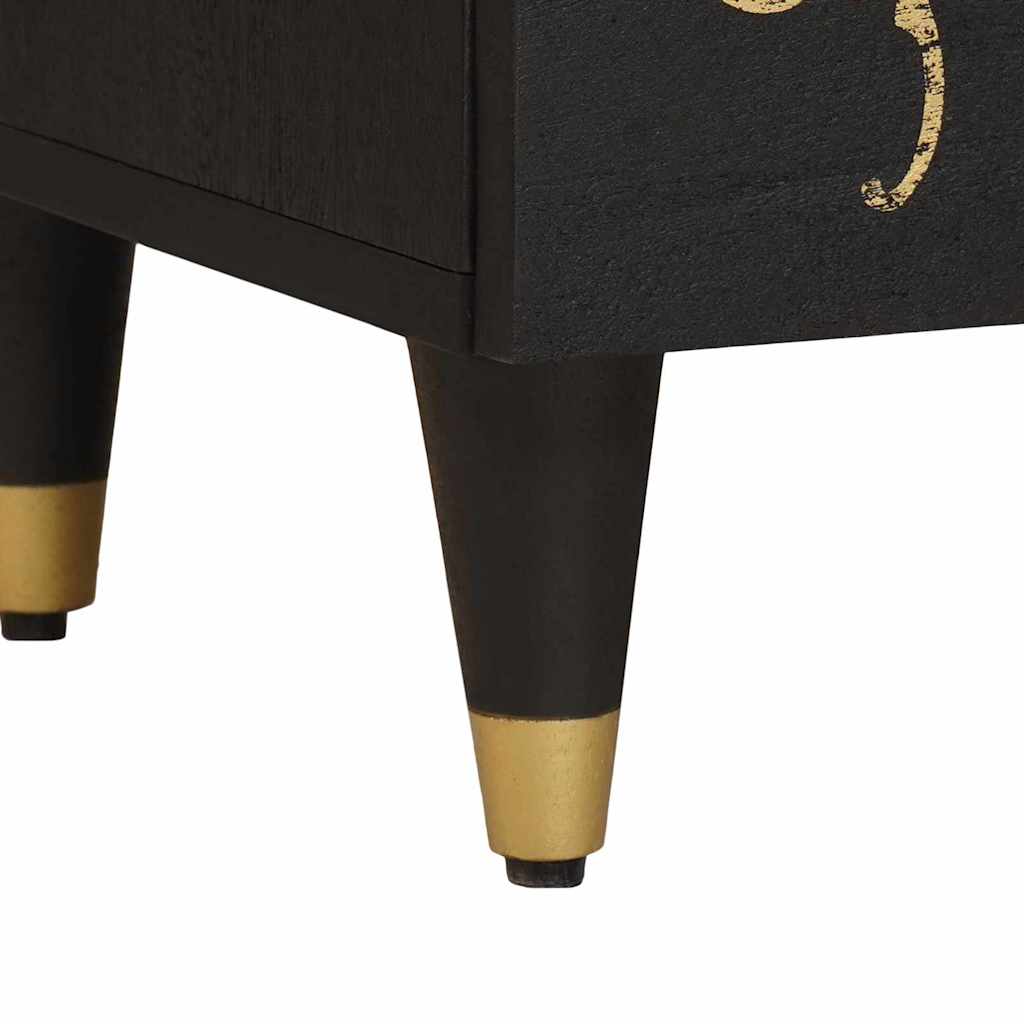 vidaXL Κομοδίνο με Πόρτα 2 pcs Μαύρο 40 x 33 x 46 εκ.