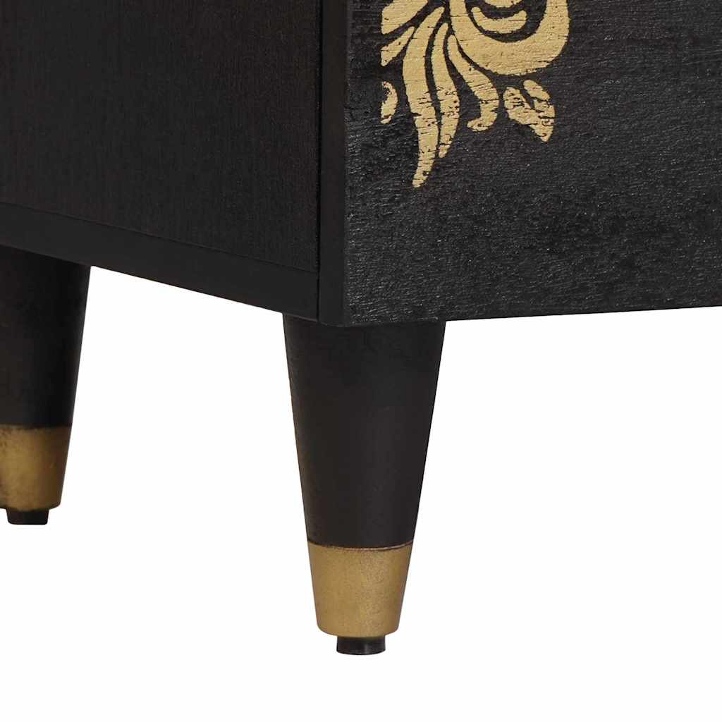 vidaXL Κομοδίνο 2 pcs Μαύρο 40 x 33 x 46 εκ. Στερεό ξύλο μάνγκο