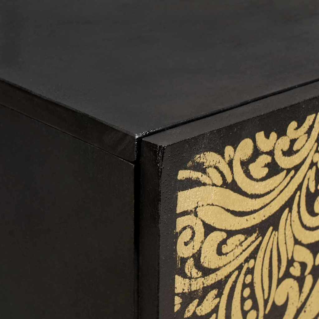 vidaXL Πλαϊνό γραφείο Μαύρο 60 x 33 x 75 cm Στερεό ξύλο μάνγκο