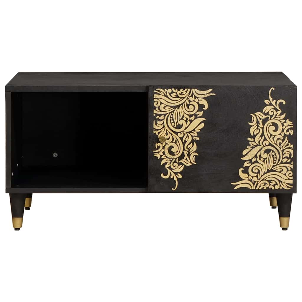 vidaXL Τραπεζάκι σαλονιού Μαύρο 80 x 50 x 40 cm Στερεό ξύλο μάνγκο