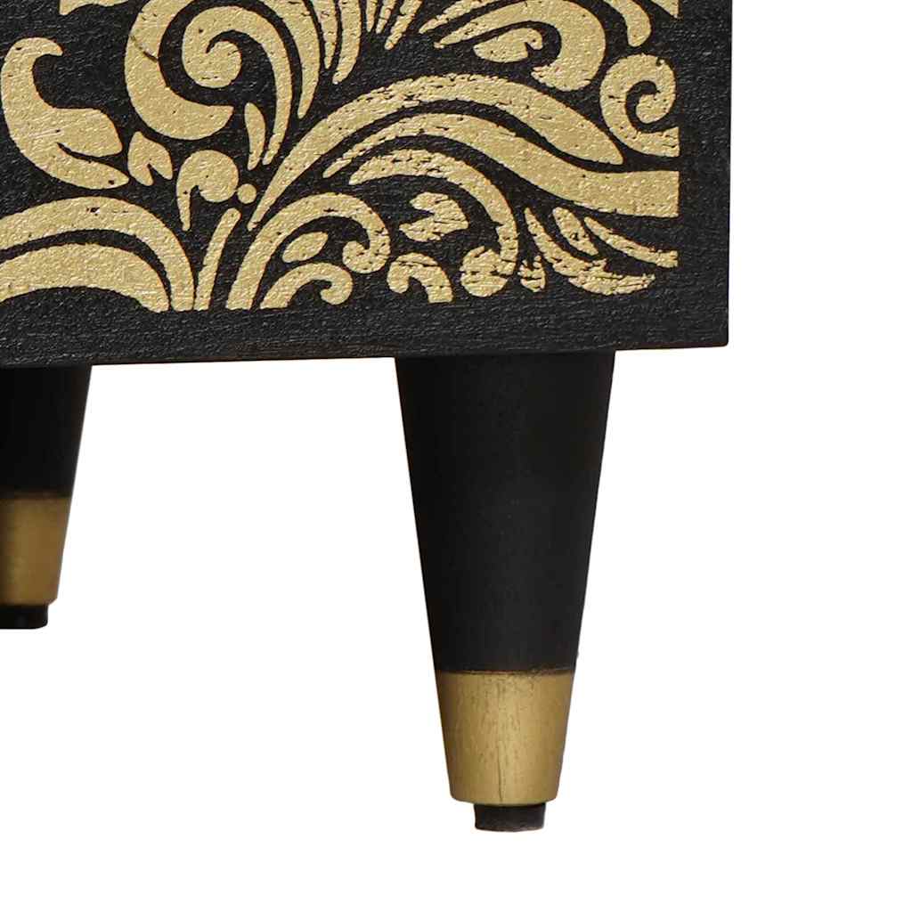 vidaXL Τραπεζάκι σαλονιού Μαύρο 80 x 50 x 40 cm Στερεό ξύλο μάνγκο